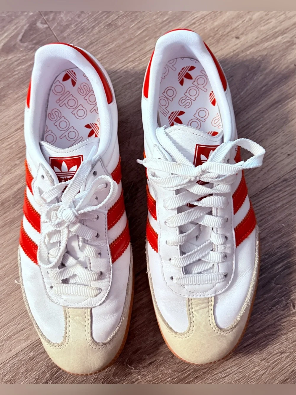 adidas White & Red Samba Sneakers size 9